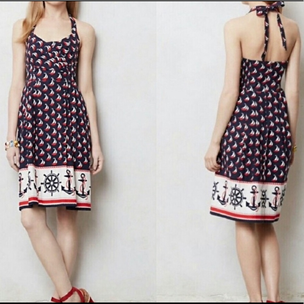 Nautical Sail Boat Dress- Anthropology ⛵️